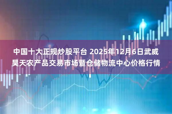 中国十大正规炒股平台 2025年12月6日武威昊天农产品交易市场暨仓储物流中心价格行情